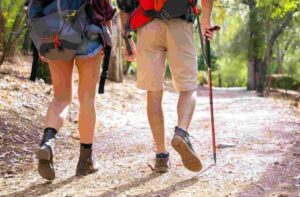 People are walking the trail