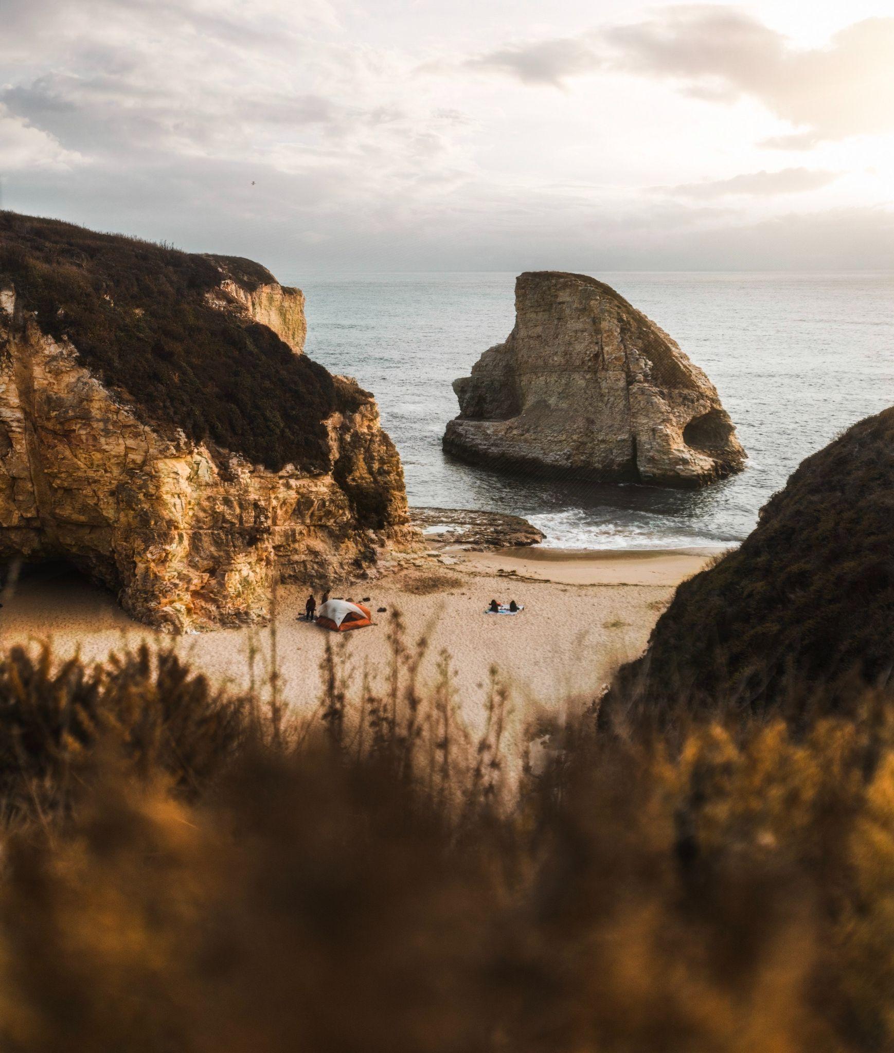 a camp on the beach