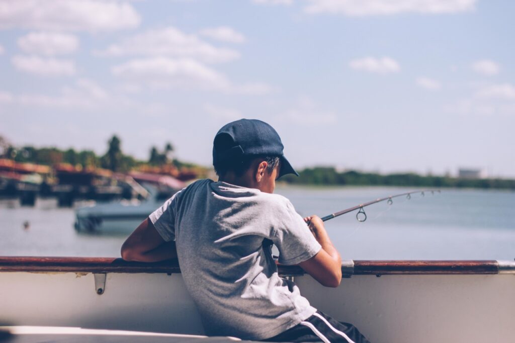child fishing trip