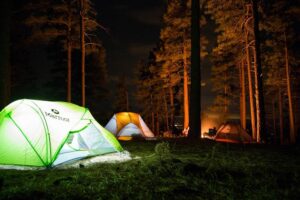 Camping outdoors