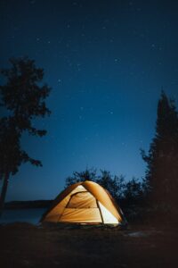 a camp in the darkness